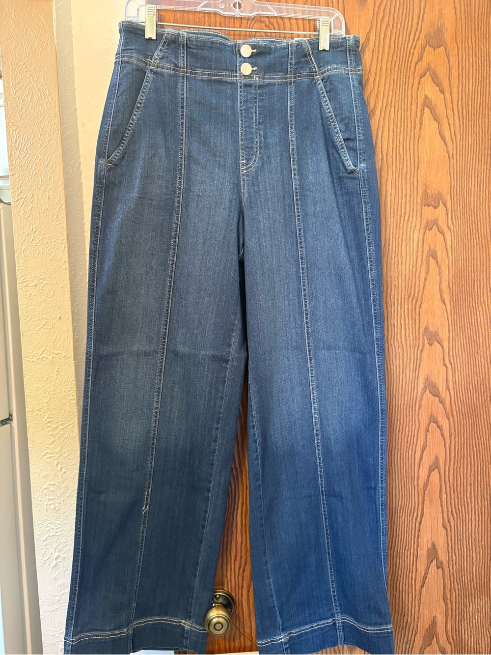 Wide-Leg High-Waist Blue Jeans